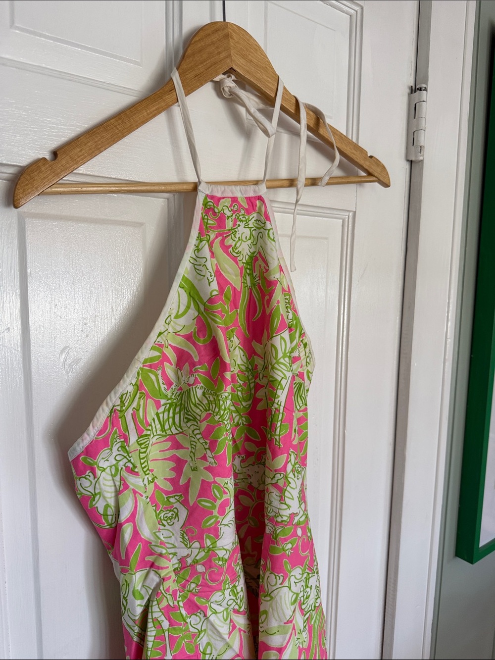 Lilly Pink & Green Floral Halter One-Piece